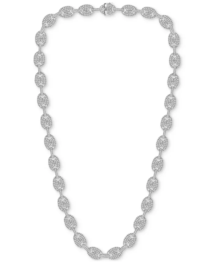 Men's Diamond Mariner Puff Link 24" Chain Necklace (15-3/4 ct. t.w.) in 10k White Gold